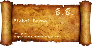 Biebel Barna névjegykártya