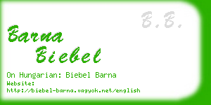 barna biebel business card